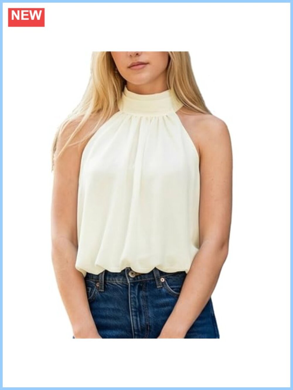 Women Y2K Halter Tank Top Sleeveless Open Back Mock Neck Party Crop Top